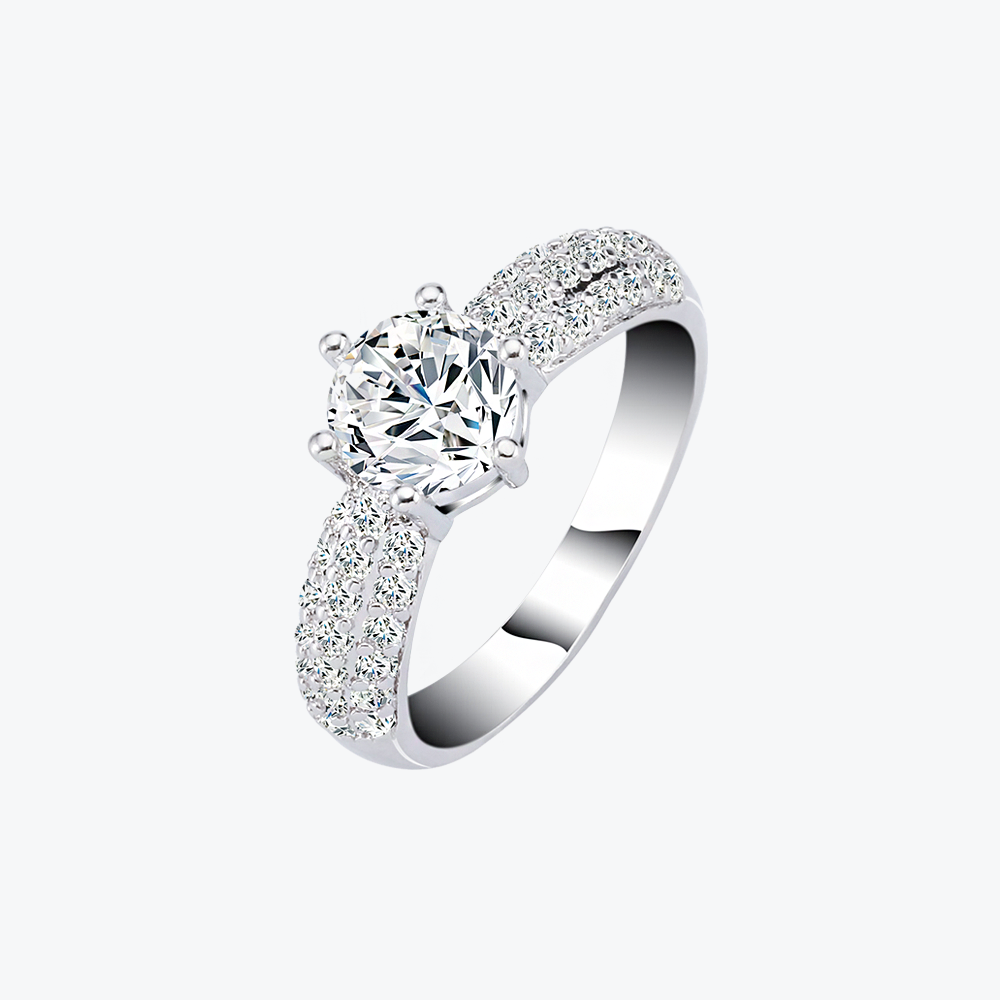 Silver ring eq Dimond